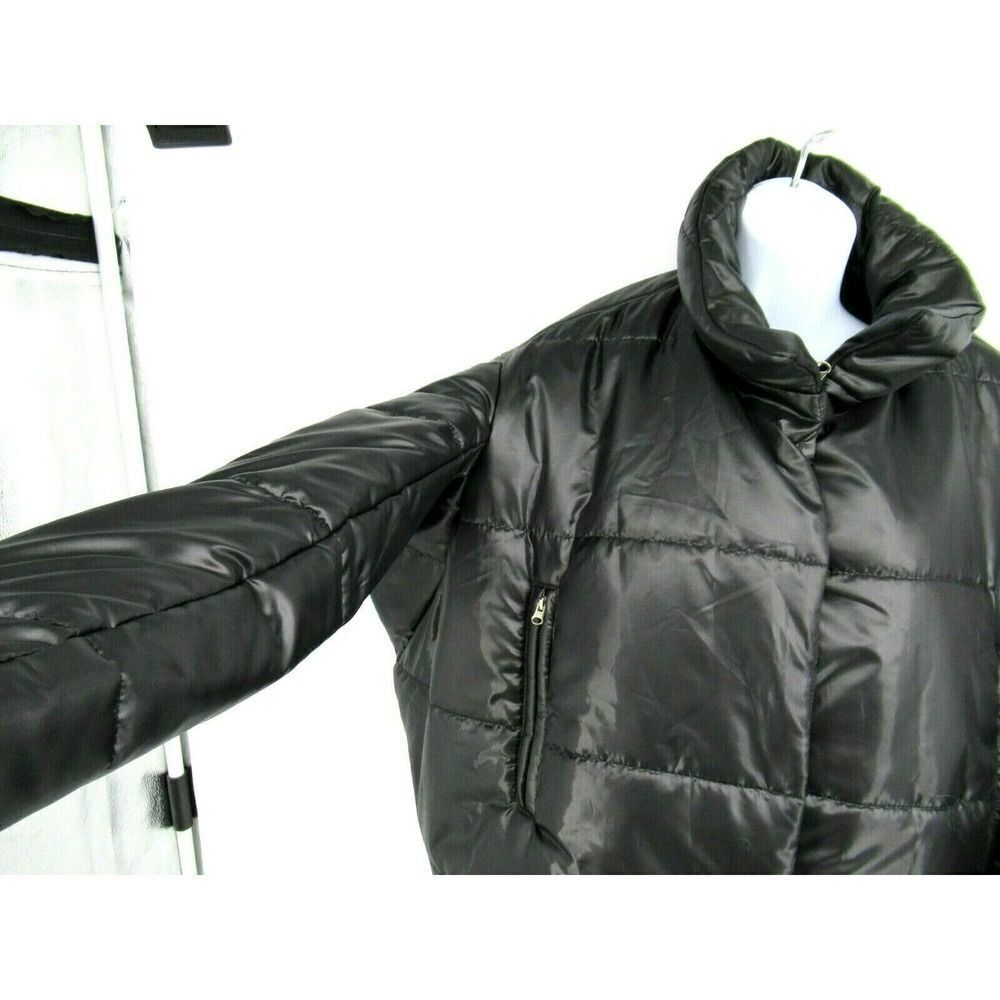 New Aakasha Black Puffer Jacket Coat Asymmetric Extravagant Winter Gym — image 5 of 8